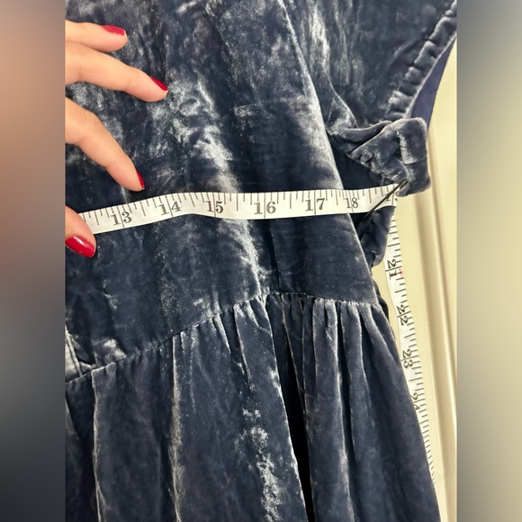 Anthro Maeve Harper Velvet Tunic Dress Blue Size Medium - Picture 9 of 11